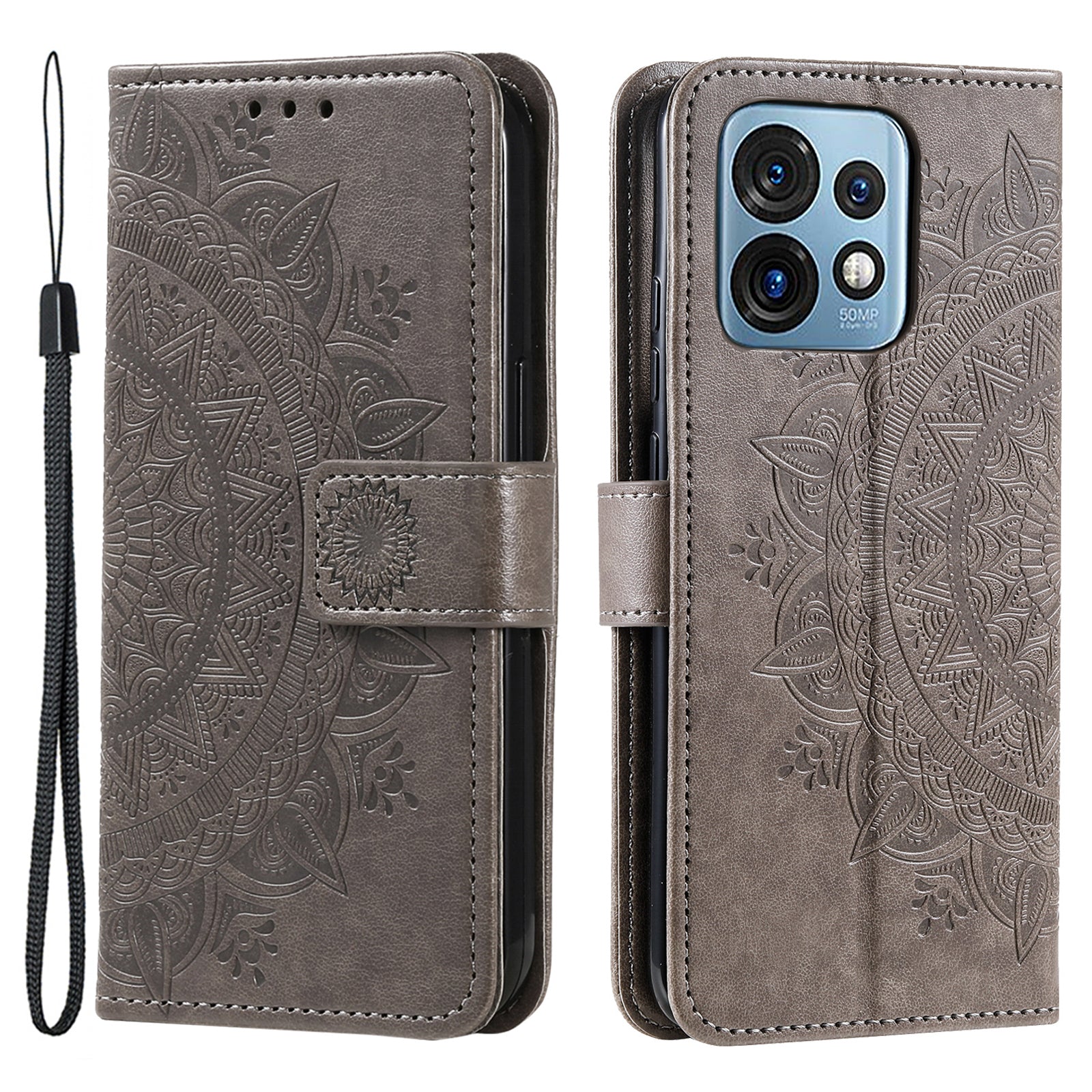 For Motorola Moto X40 5G Edge 40 Pro 5G Anti-Shock Phone Shell Imprinted Mandala Flower Pattern Wallet Stand Phone Case with Strap For Motorola Moto X40 5G Edge 40 Pro 5G Anti-Shock Phone Shell Imprinted Mandala Flower Pattern Wallet Stand Phone Case with Strap